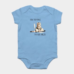 HUMOROUS CAT ILLUSTRATION Baby Bodysuit